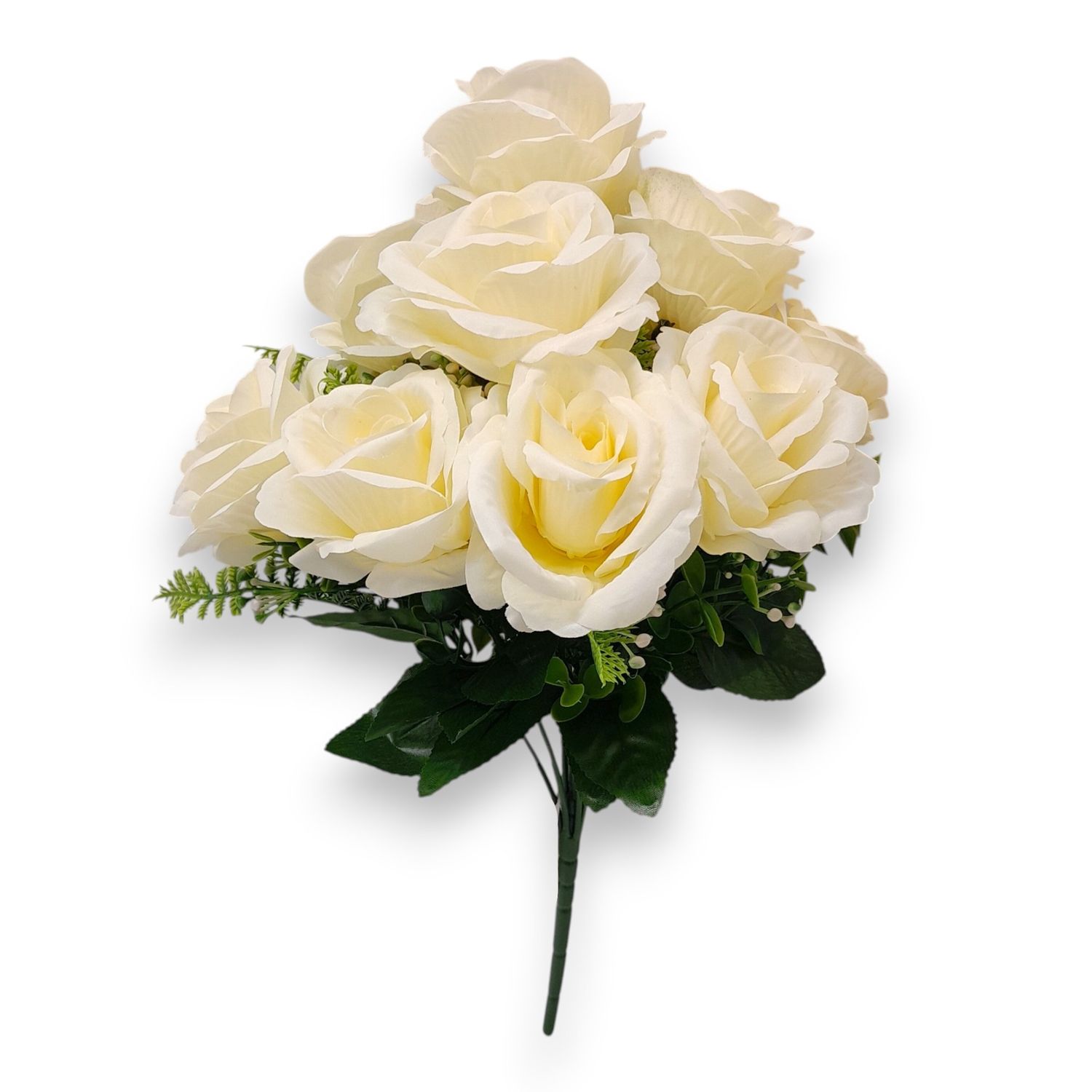 16" Open Rose Bush x10 Cream