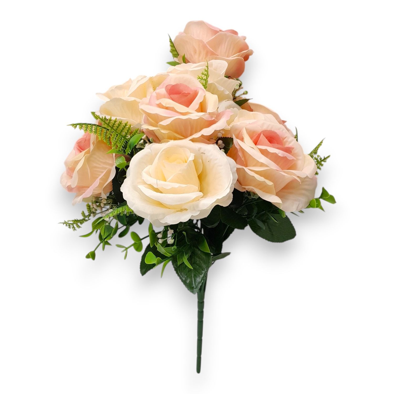 16" Open Rose Bush x10 Beige/Peach