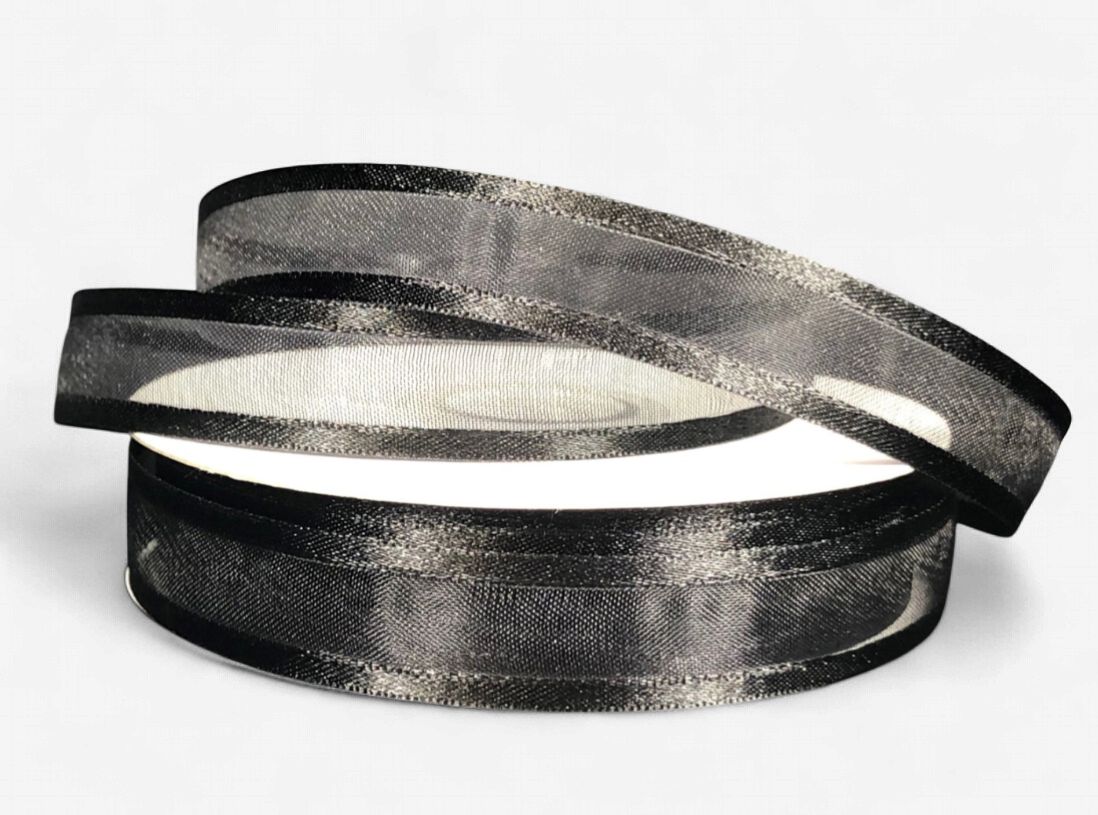 5/8"x25yd Satin Edge Sheer Black