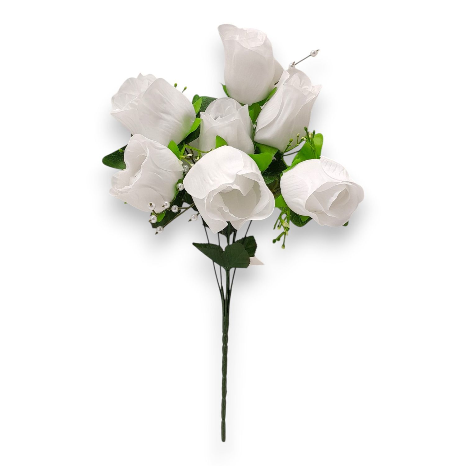 17" Rose Bud Bush x7 White