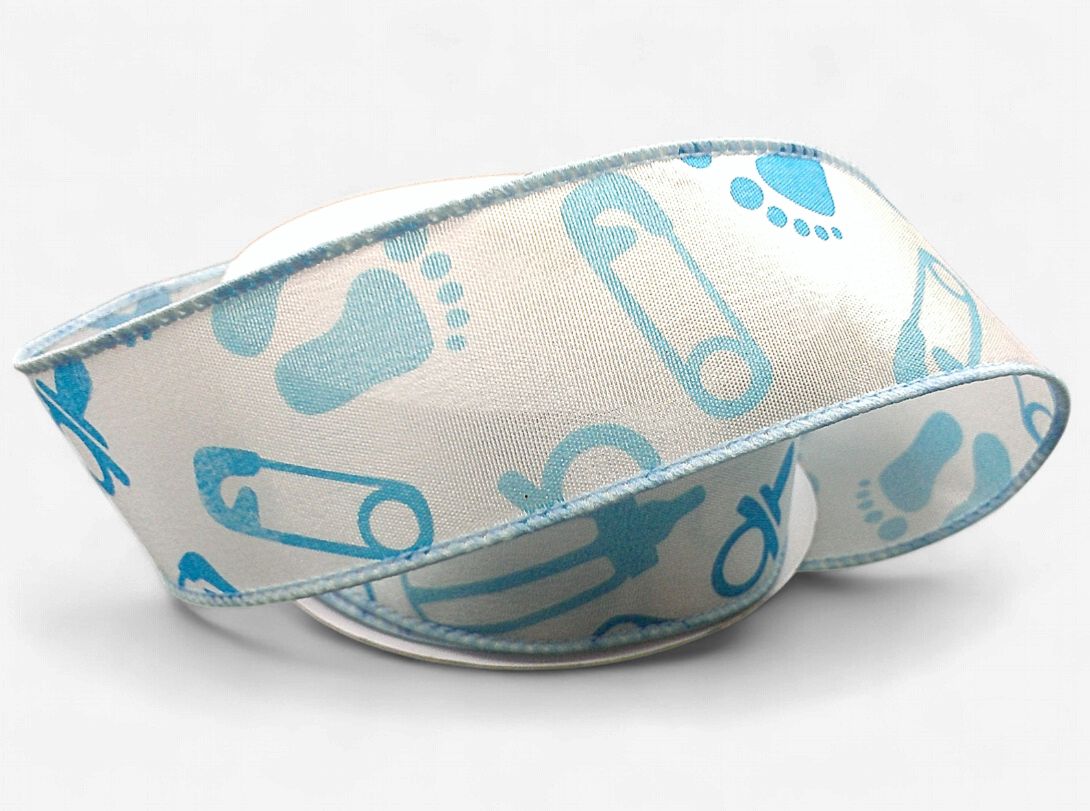 1.5"x10yd Wired Baby Ribbon Blue