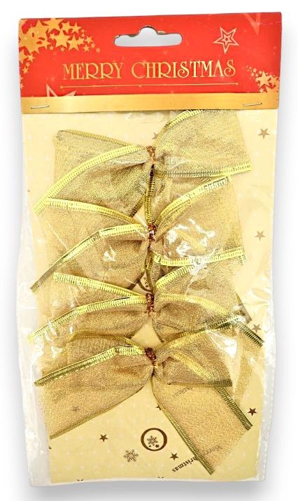 4pc 4" Bows Gold
