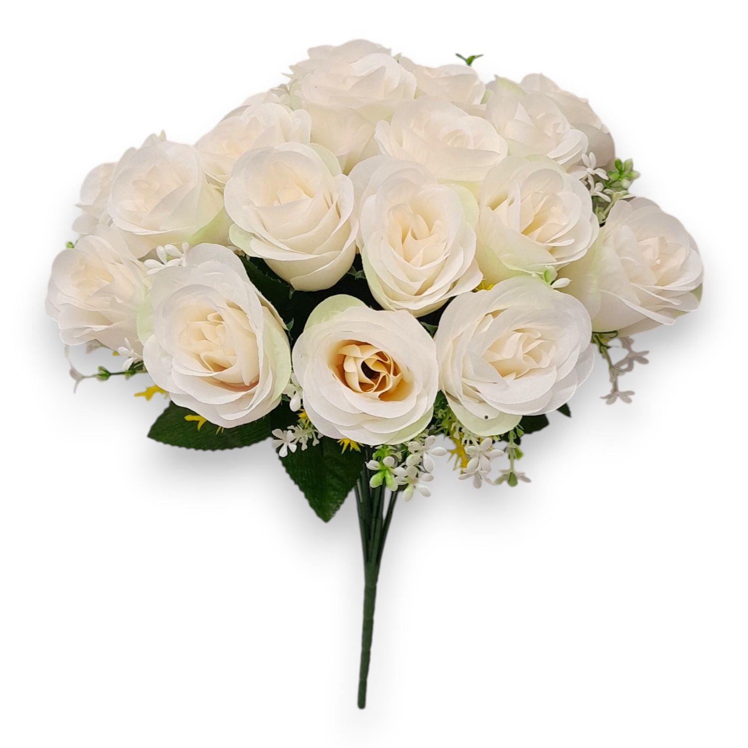 15" Rose Bush x18 Cream/White
