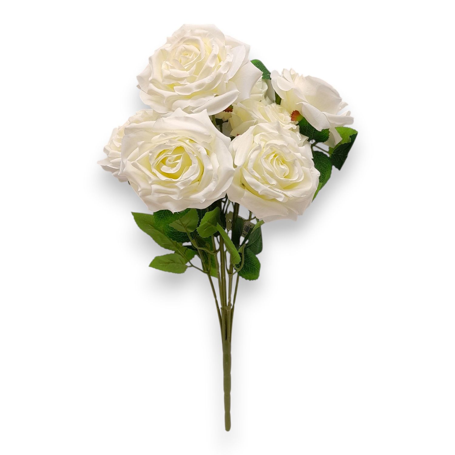 18" Open Rose Bush x7 Cream