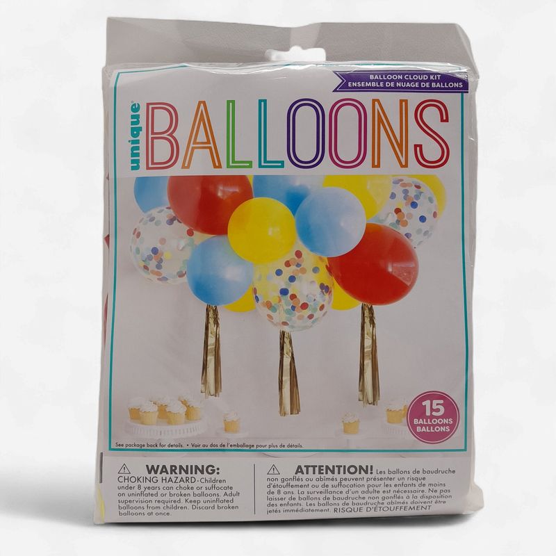 15pc Balloon Cloud Kit Red/Blue/Yellow
