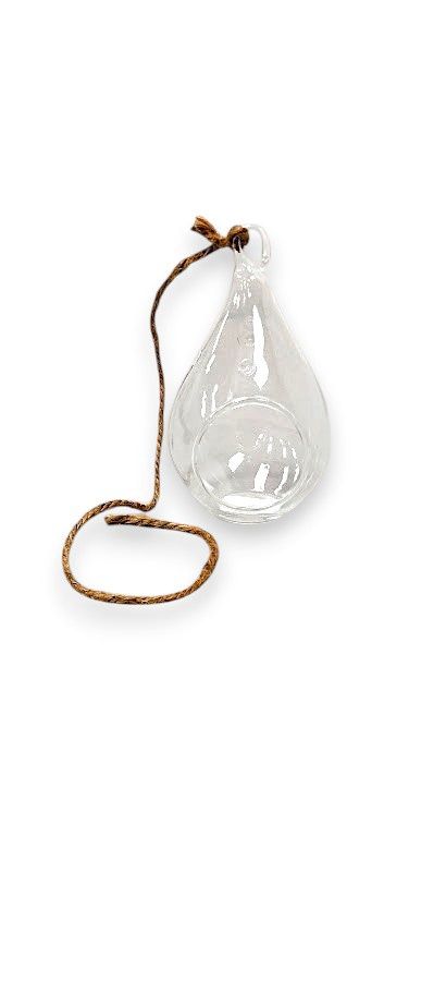 5.5" Hand Blown Glass Hanging Tear Drop