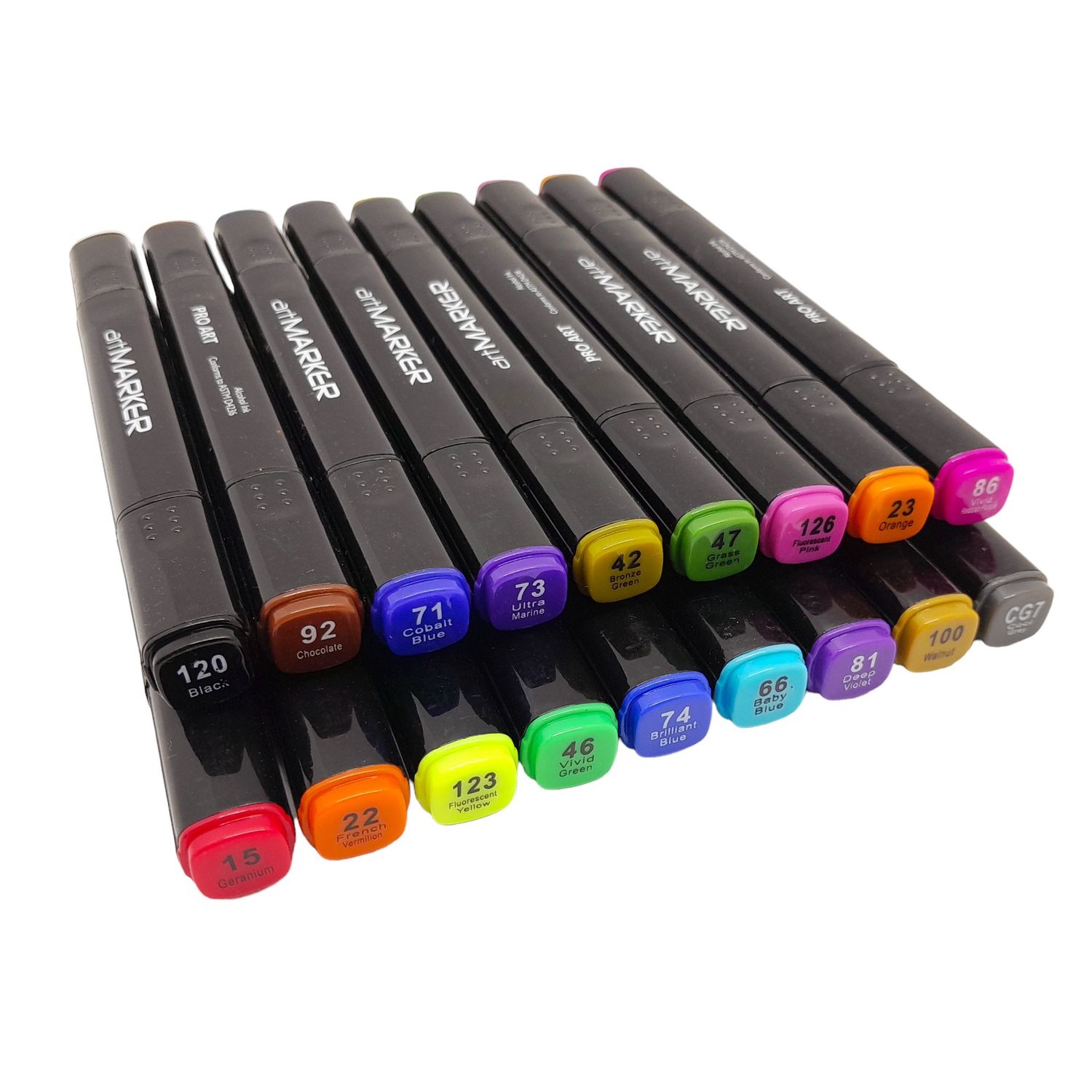 18pc Double Ended Chisel/Fine Tip Graphic Art Markers