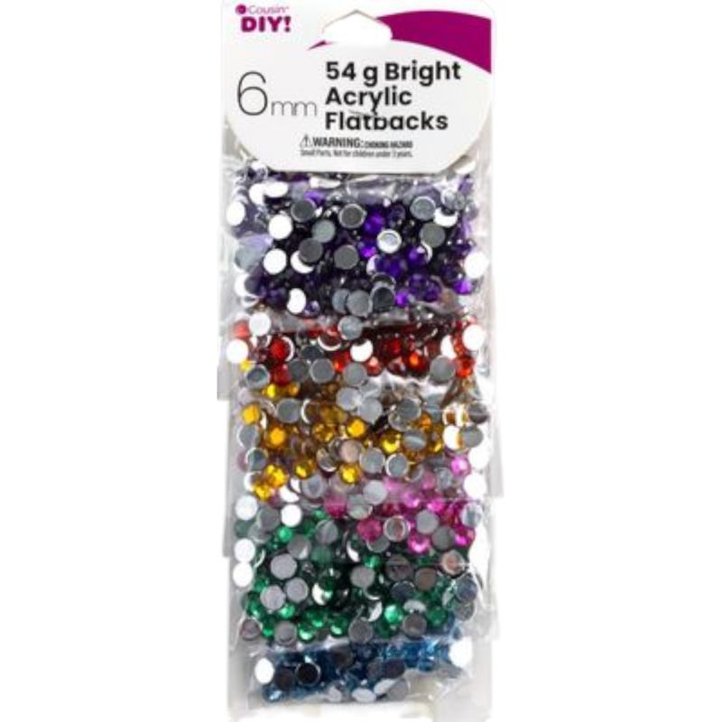 54g 6mm Acrylic Flatback Rhinestones