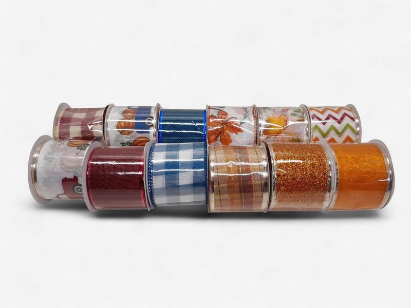 2.5"x5yd Harvest Ribbon Assorted (1 Roll)