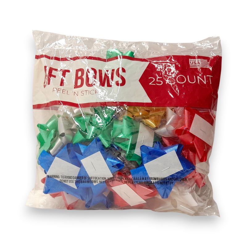 2.5" Gift Bows Multicolor 25pc
