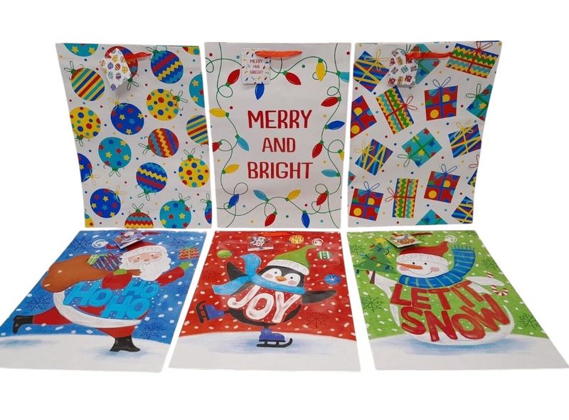 13"x18"x4" Christmas Gift Bag Assorted (1 Piece)