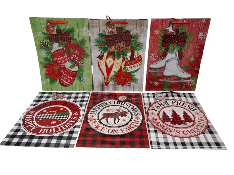 13"x18"x4" Christmas Gift Bag Assorted (1 Piece)