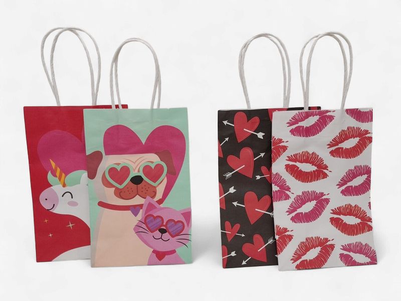2pc 8.25"x5.25"x3.25" Valentine Gift Bag Assorted