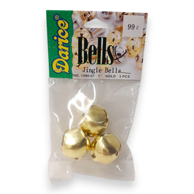 1" Jingle Bell Gold 3pc