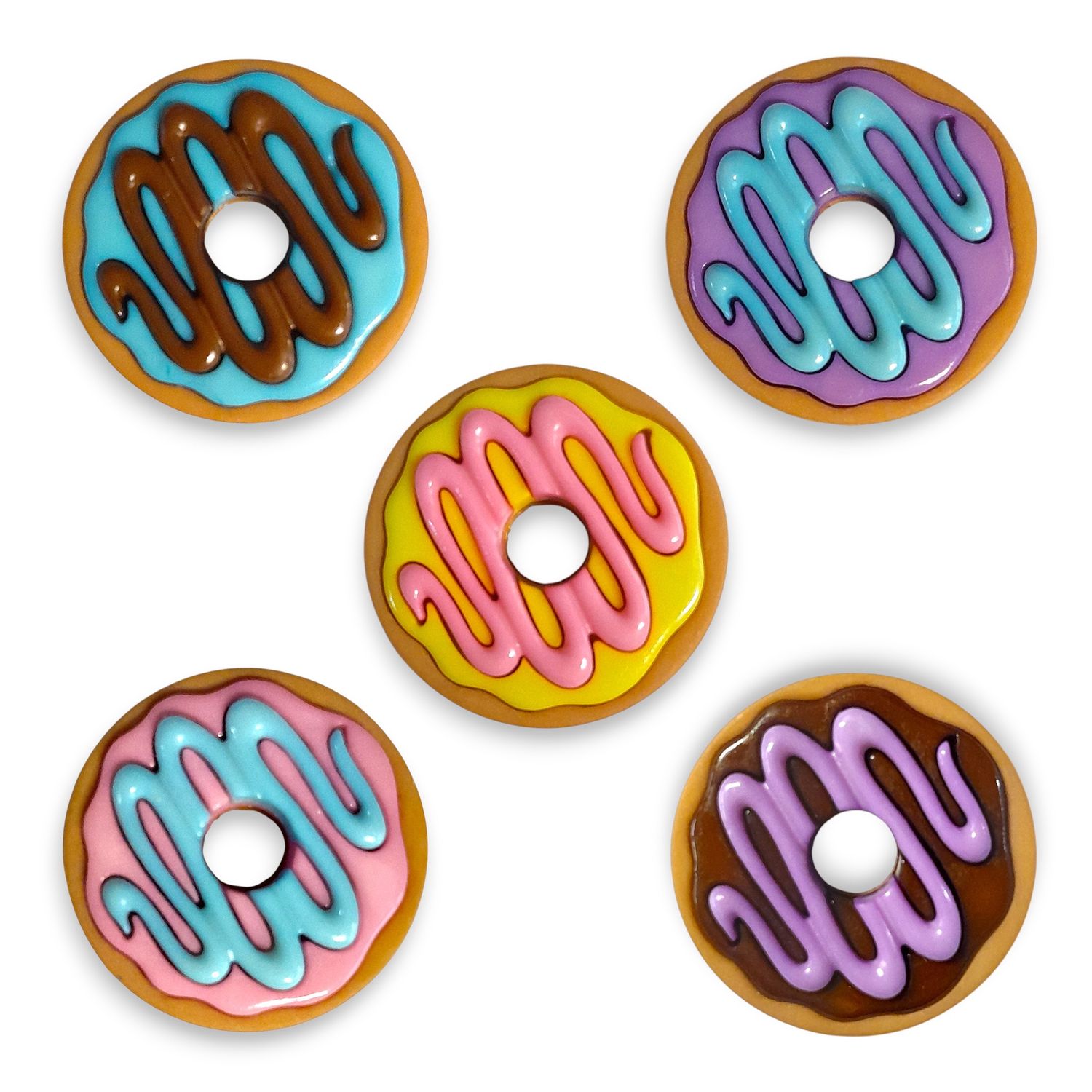 Donut Embellishments Multicolor 5pc Assorted