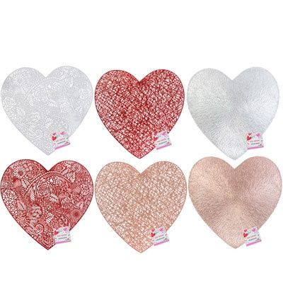 PVC Heart Placemat Assorted ( 1 piece)