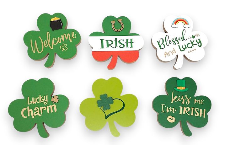 5.9"x 5.9" Shamrock Table Decor Assorted (1 piece)