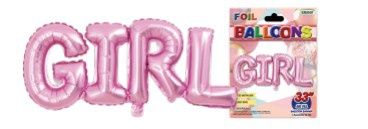 33" Foil "Girl" Balloon Pink