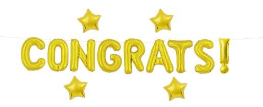 95" Foil "Congrats" Balloon Banner Gold