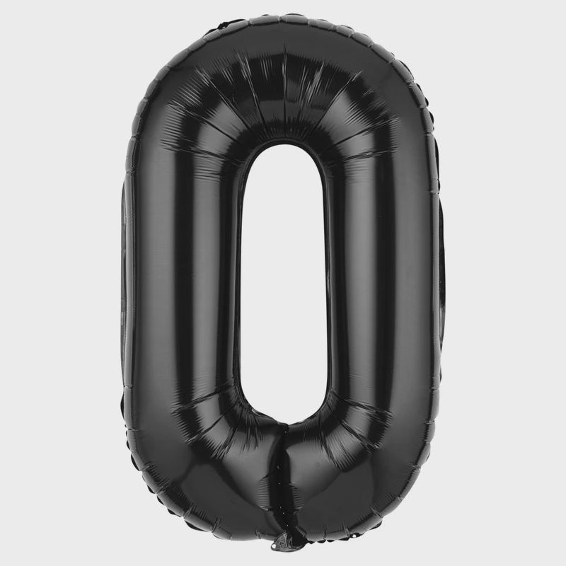 16" Foil Number Balloon Black #0