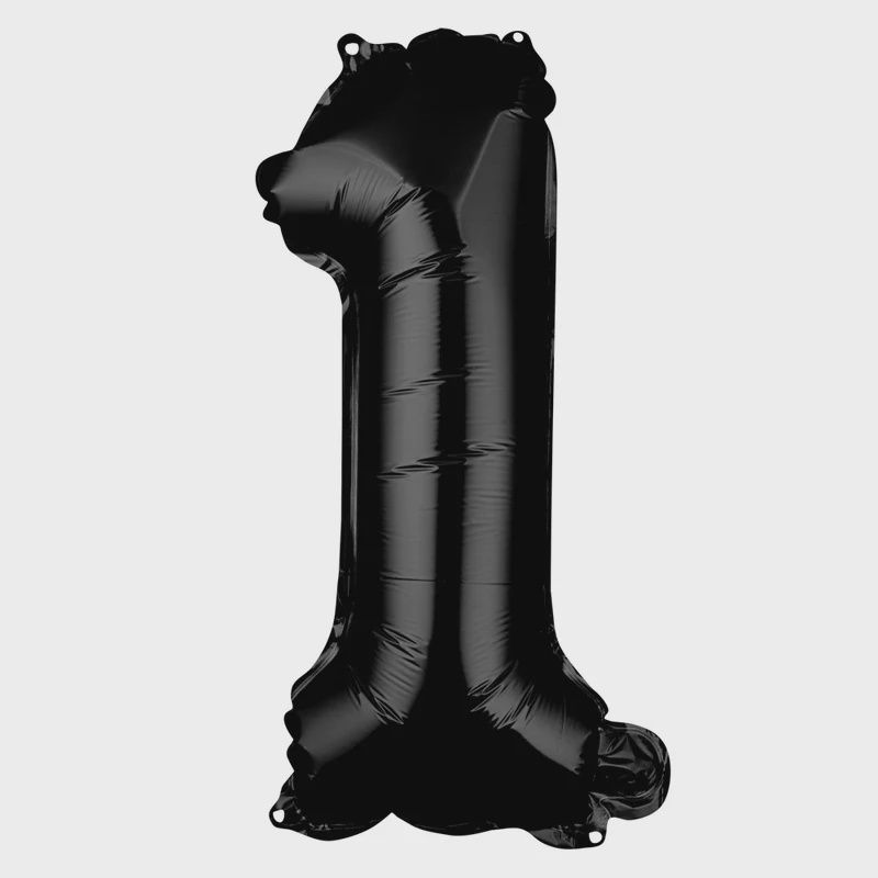 16" Foil Number Balloon Black #1