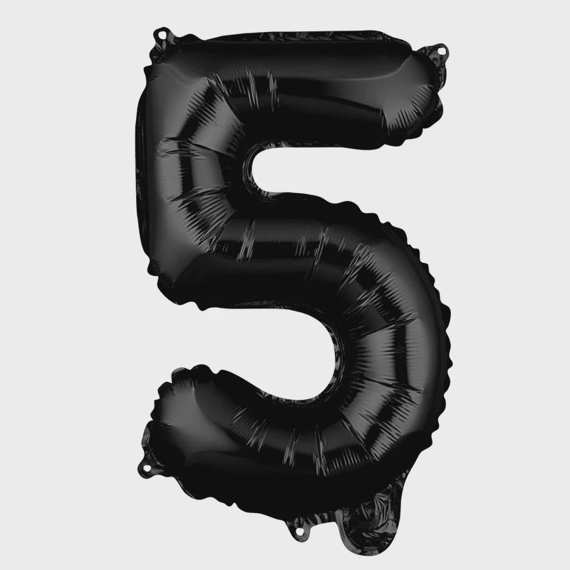 16" Foil Number Balloon Black #5