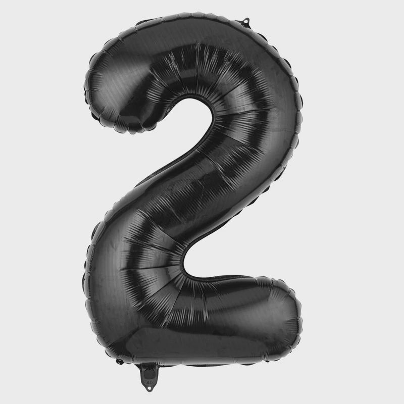 16" Foil Number Balloon Black #2