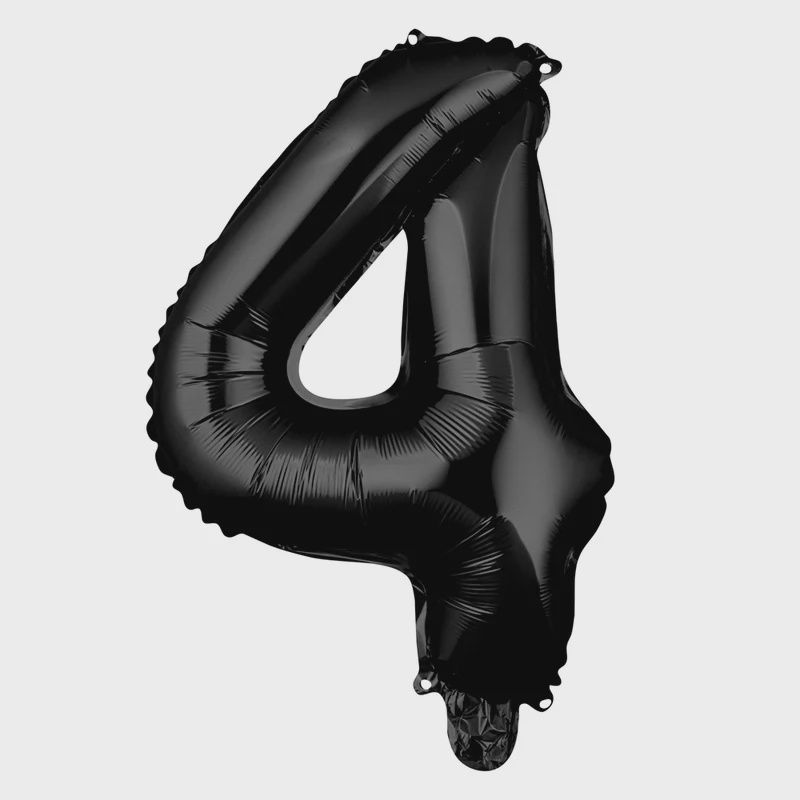 16" Foil Number Balloon Black #4