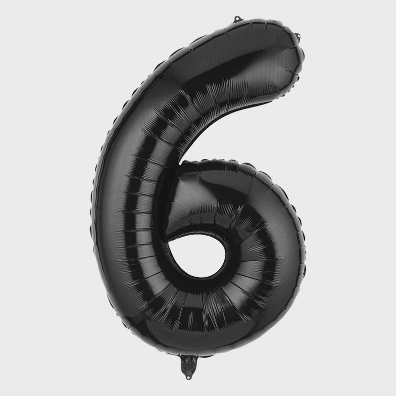 16" Foil Number Balloon Black #6