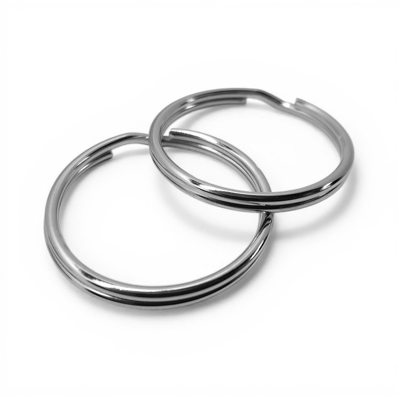 24pc 30mm Split Key Ring Nickel