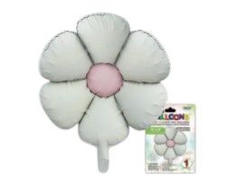 14” Foil Daisy Balloon White