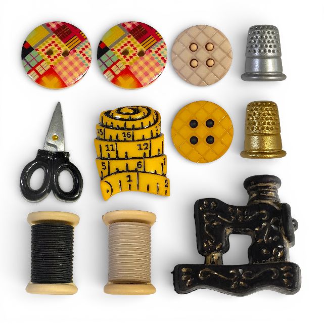 11pc Sewing Buttons &amp; Embellishments