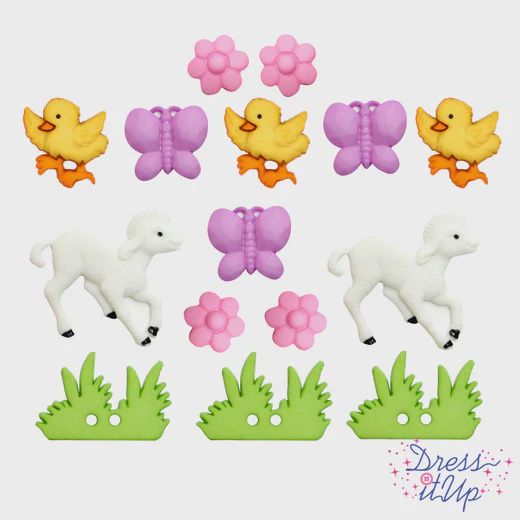 15pc Spring Animal Buttons