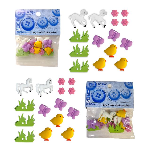 Spring Animal Buttons 15pc
