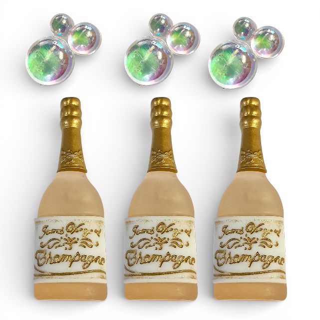 Champagne Bubble Buttons &amp; Embellishments 6pc