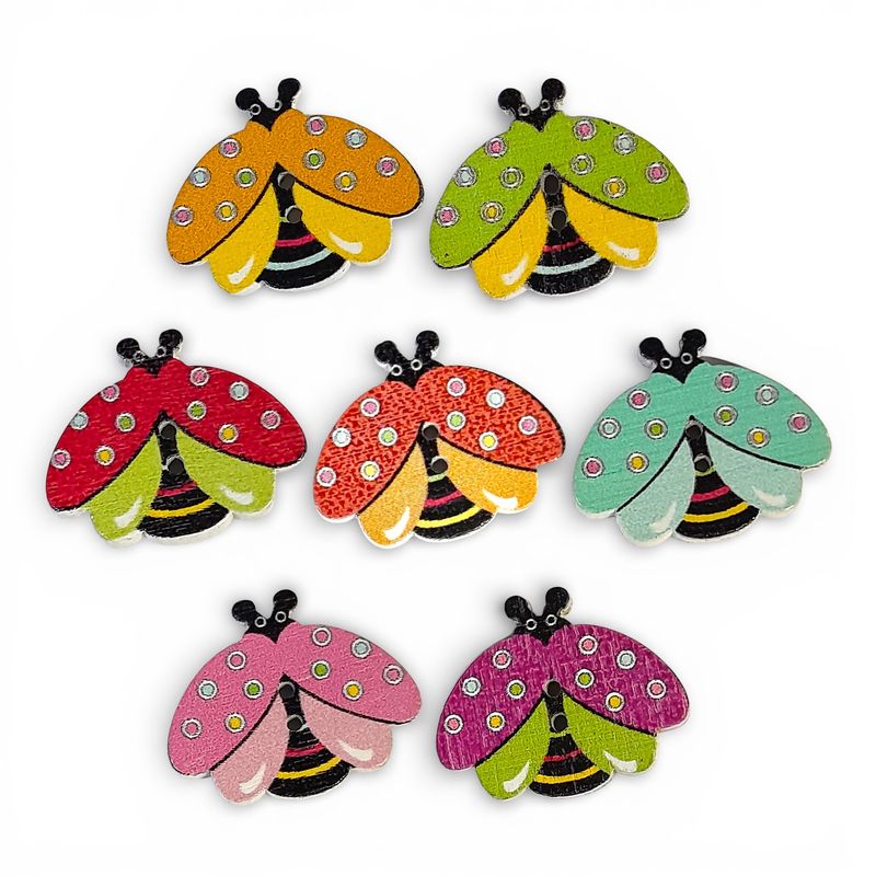 7pc Colorful Ladybug Buttons
