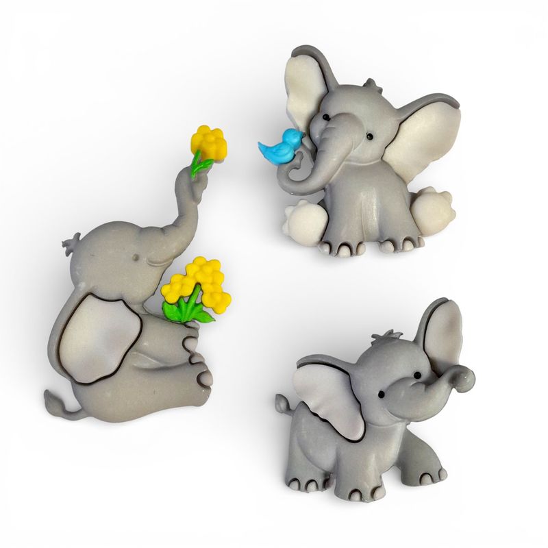 3pc Baby Elephant Buttons