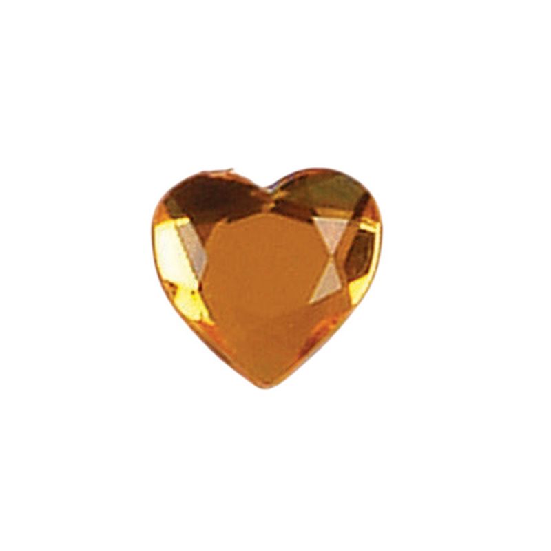 10mm Acrylic Flat Heart Rhinestones 80pc Gold