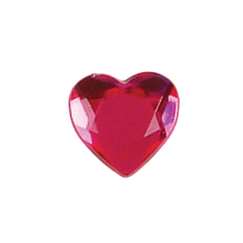 10mm Acrylic Flat Heart Rhinestones 80pc Pink