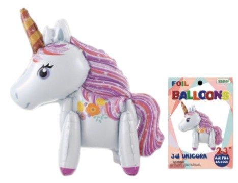 23" Foil Unicorn Balloon White