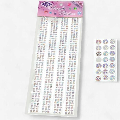 5mm  Diamond Cut Gemstone Ribbon Sticker 42pc Clear AB