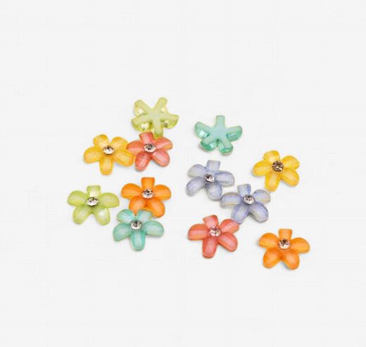 Tiny Pastel Rhinestone Embellishments 12pc