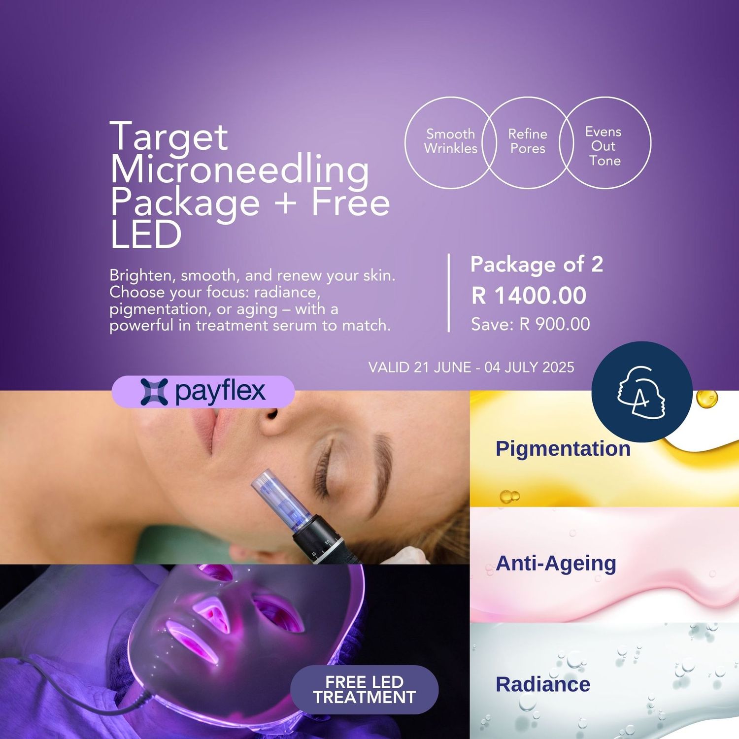 Targeted Microneedling + LED Light Therapy (Package of 2)