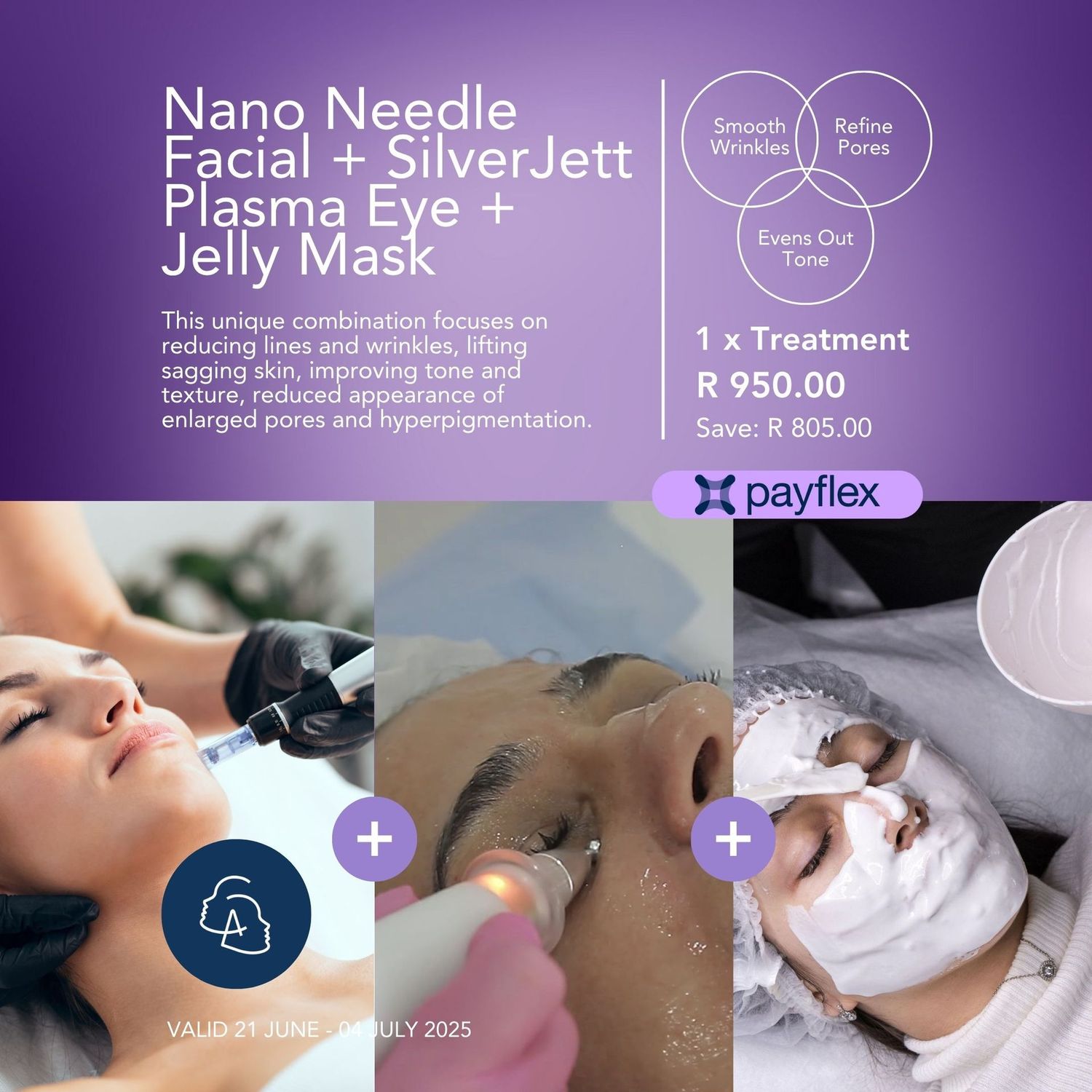 Nano Needle Facial + Silver Jett Plasma Eye + Jelly Mask