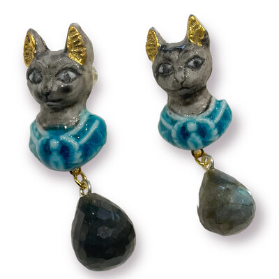 Boucles d'oreilles chats égyptiens