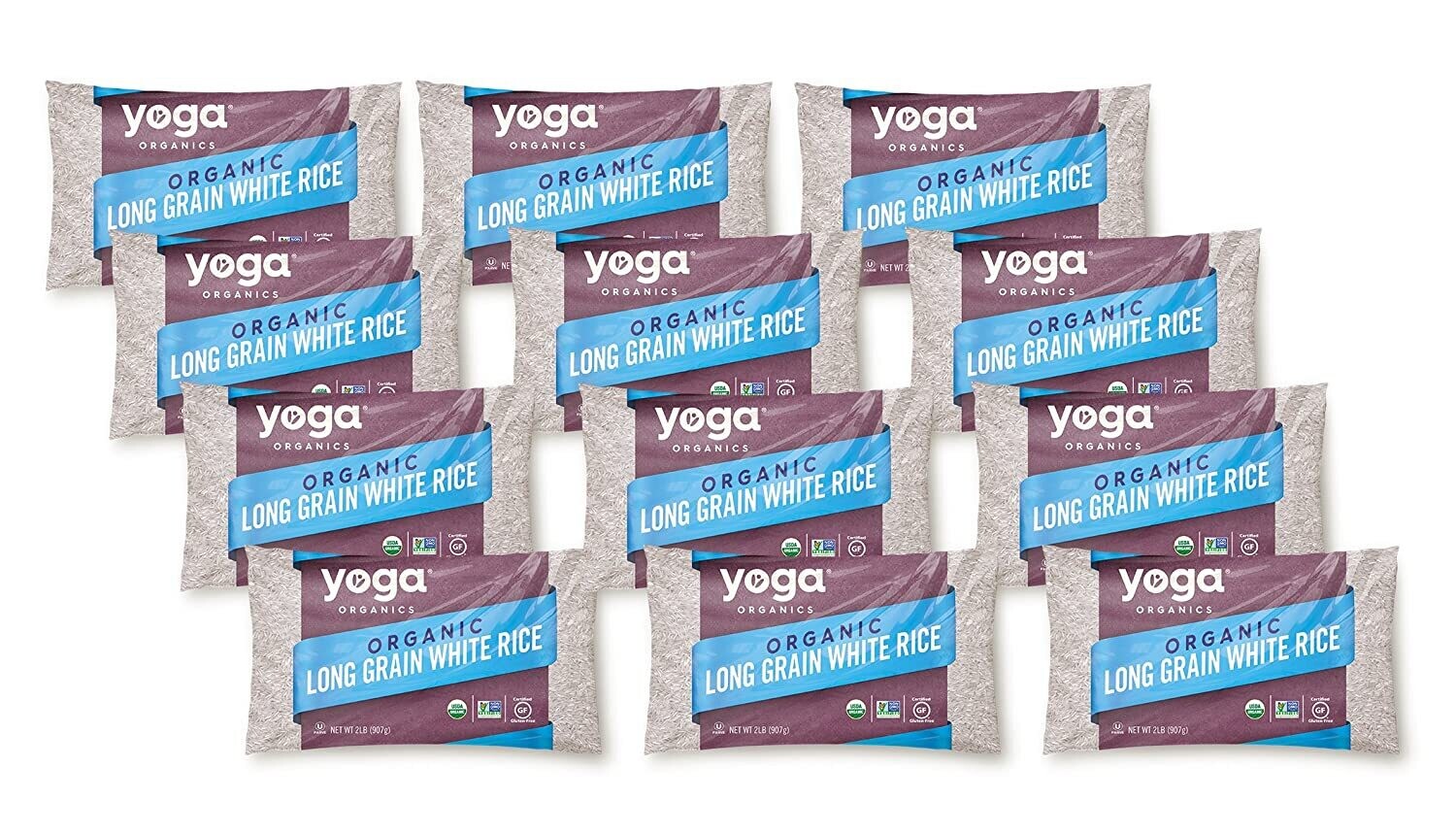 Yoga Organic Long Grain White Rice - GMO, Sodium & Cholesterol Free (32 oz) (Pack of 12)