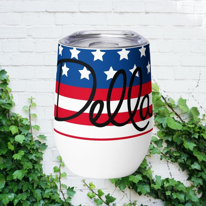 Patriotic Flag Wine Tumbler