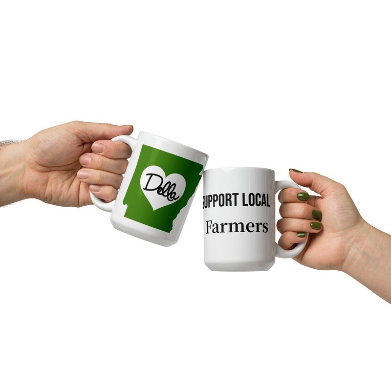 Arkansas Della White Glossy Mug