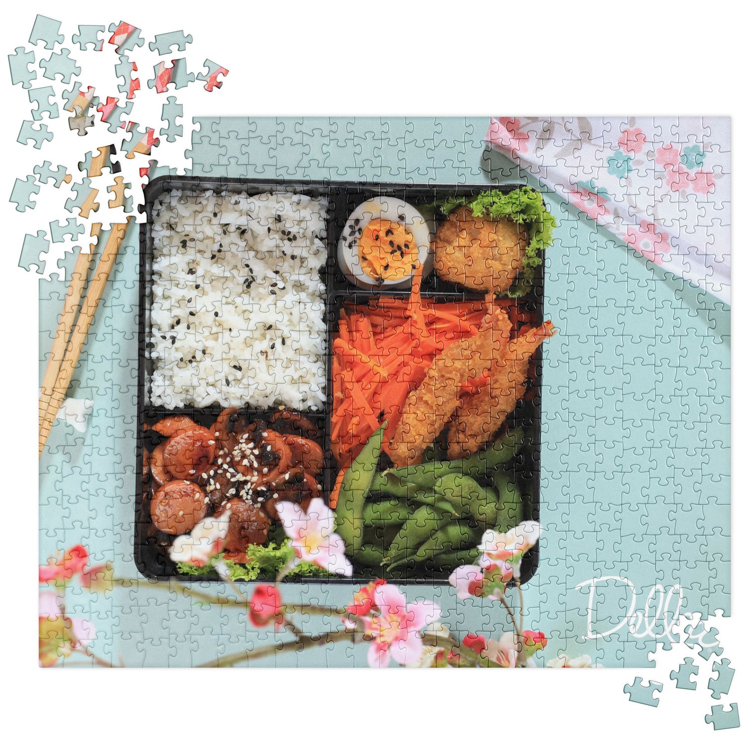 Japanese Bento Blue BG Puzzle