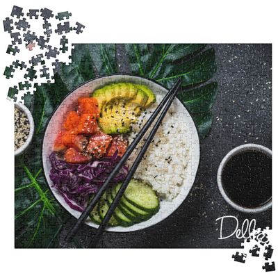 Colorful Poke Bowl Dark BG Puzzle
